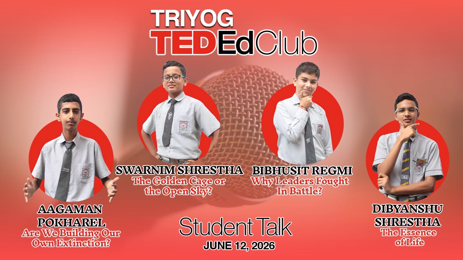 Announcement of student speakers, group two
